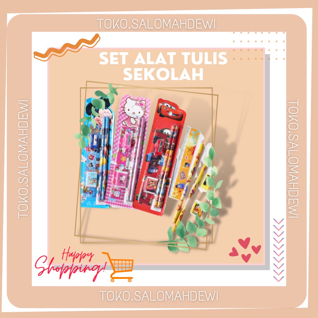 

[SALOMAHDEWI] SET ALAT TULIS SEKOLAH KARAKTER 5 IN 1 MURAH DAN LUCU