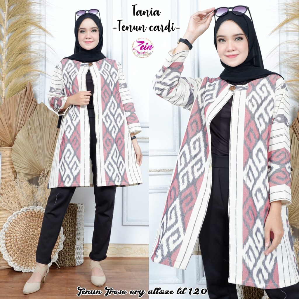 Tenun ORI ZEIN atasan batik wanita kerja bahan tenun troso batik modern batik solo batik kerja