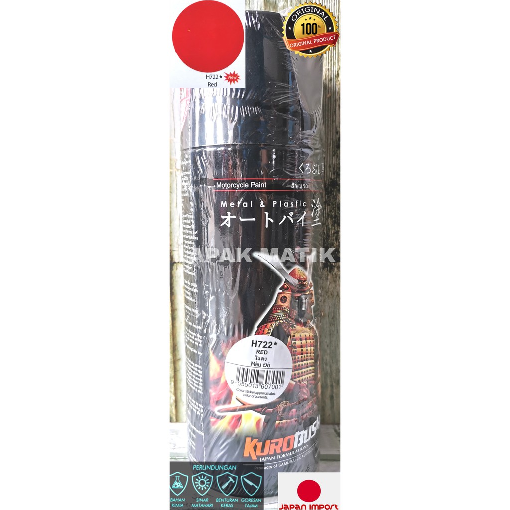 Pilok Samurai Paint Spray Merah Honda Red H722 400ML