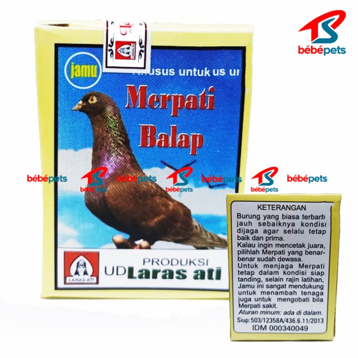 LARASATI MERPATI PIL LARAS ATI VITAMIN JAMU KAMLANG DOPING BURUNG