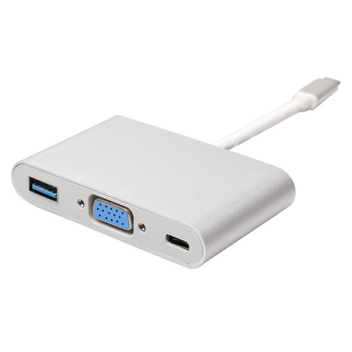 Converter USB 3.1 Type-C to USB 3.0, Type-C 3.1 &amp; VGA Multiport Adapter for Macbook