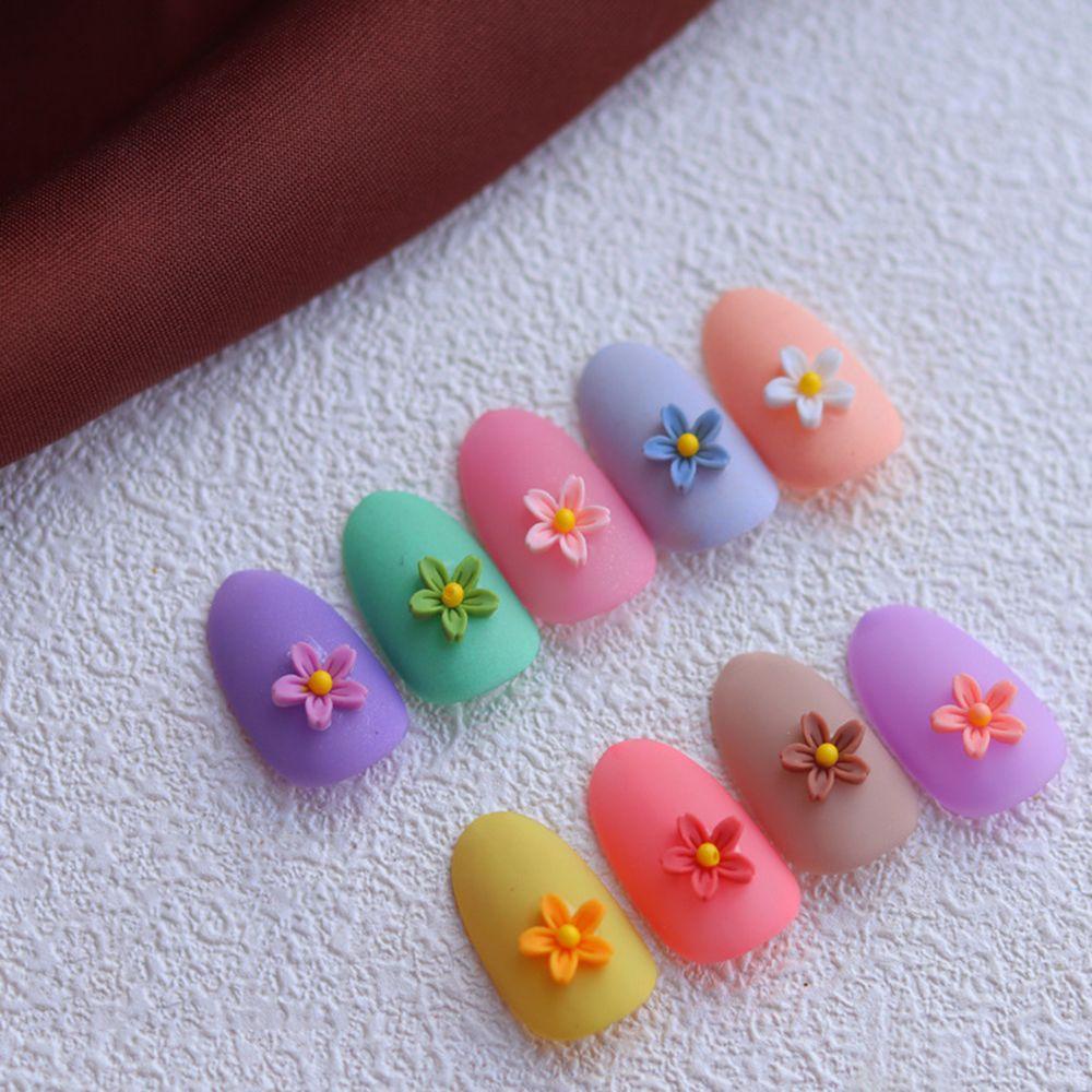 AUGUSTINA Agustinina Bunga Nail Art Perhiasan Warna-Warni Manicure Charm DIY Aksesoris Nail Art