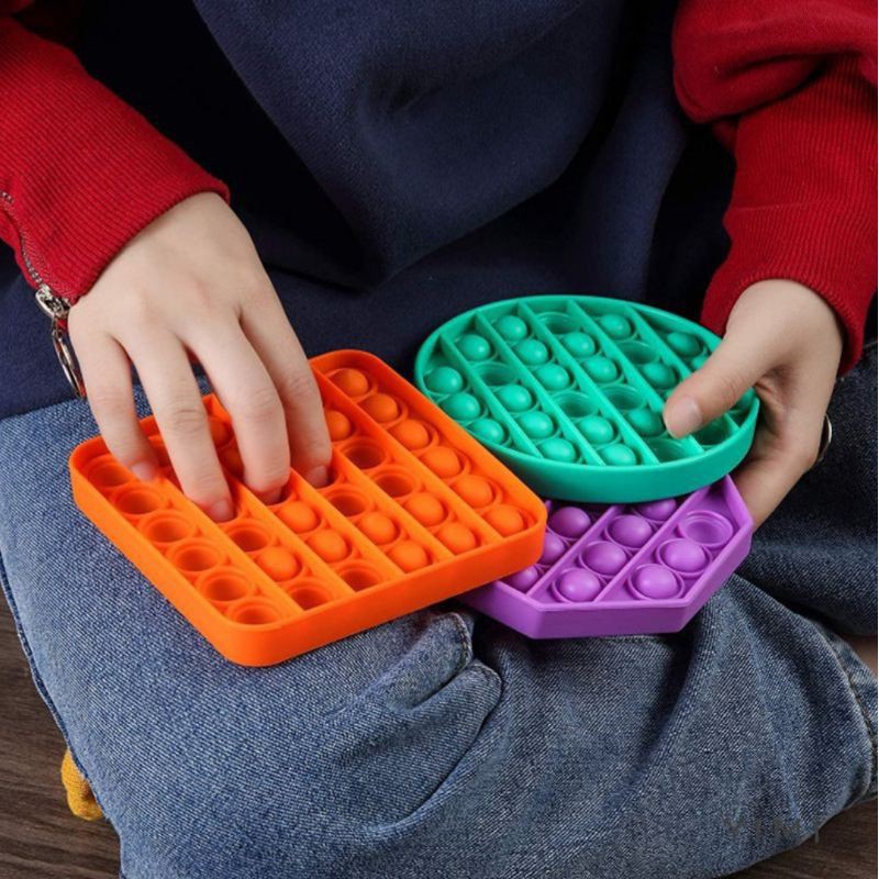 ready Banjarmasin fidget Pop It warna biasa/Pelangi its Mainan anak penghilang stres-5