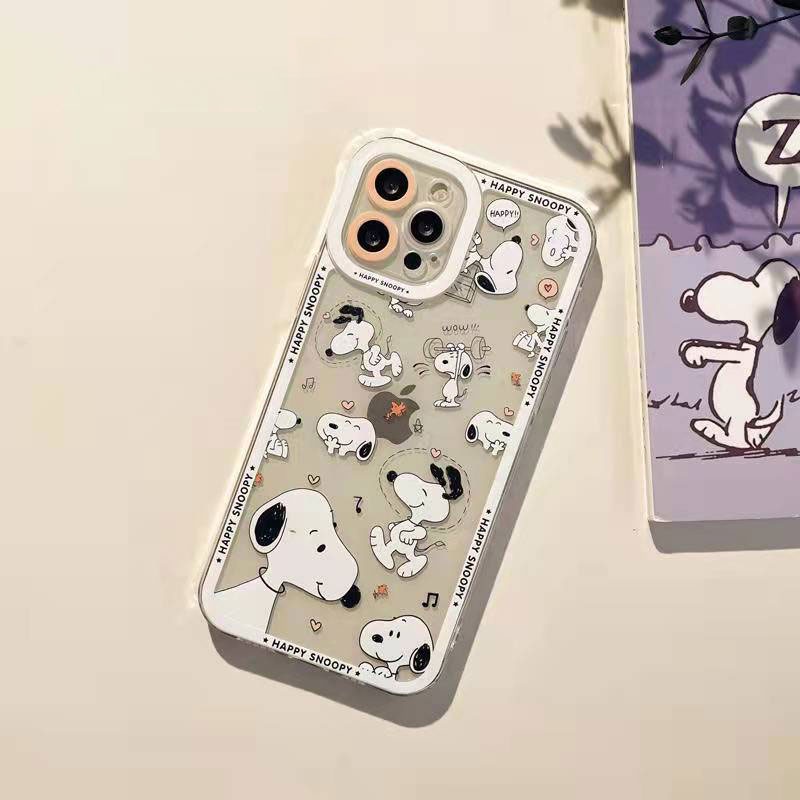 Soft Case Silikon TPU Transparan 13pro 13prm Motif Kartun Lucu Untuk iphone 11 12pro MAX 7p 8p XS MAX Xr