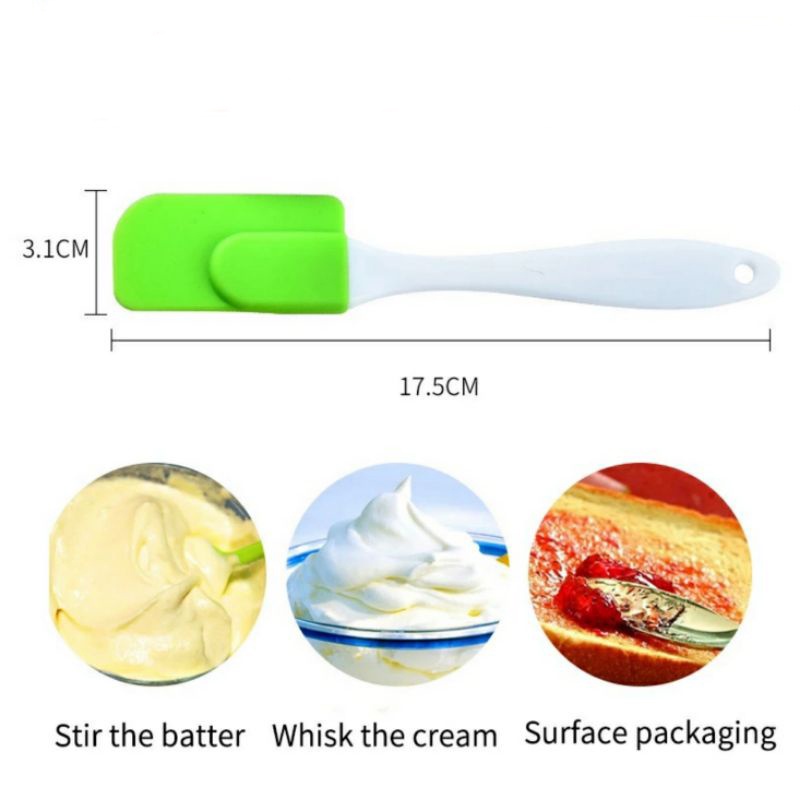 [Promo Terbaru]Spatula Oles Silikon Food Grade Sendok Sutil Pengaduk Adonan Anti Lengket Tahan Pana