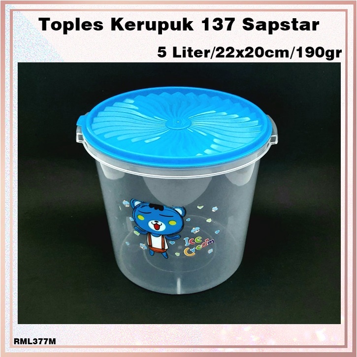 Toples Plastik 5L/Toples Kerupuk Sapstar