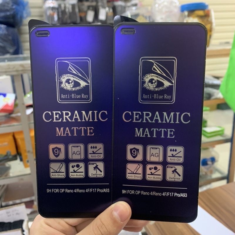 Anti Gores / Tempered Glass / Pelindung layar Cramic /Anti pecah/ Anti Radiasi Ful Layar type Hp Oppo reno 2/2f/2z/Reno 3/3 pro/Reno 4f/Reno 4 4G/Reno 5 4G/Reno 5 5G/Reno 6 4G/Reno 6 5G/A96/Reno 7/A17/A17K/A55 4G/A55 5G