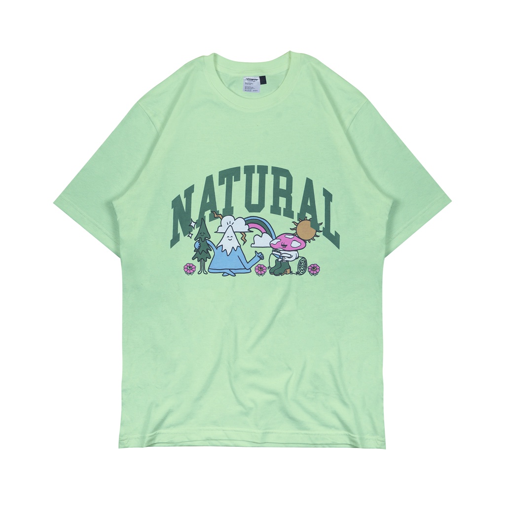 NATURAL T-SHIRT GREEN - KAOS DISTRO ORI PRIA/WANITA HIJAU MINT SAGE GREEN