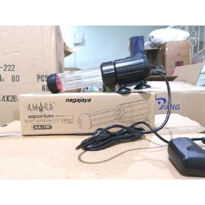 Lampu uv aquarium dan kolam ikan amara uvc 7 watt lampu celup anti