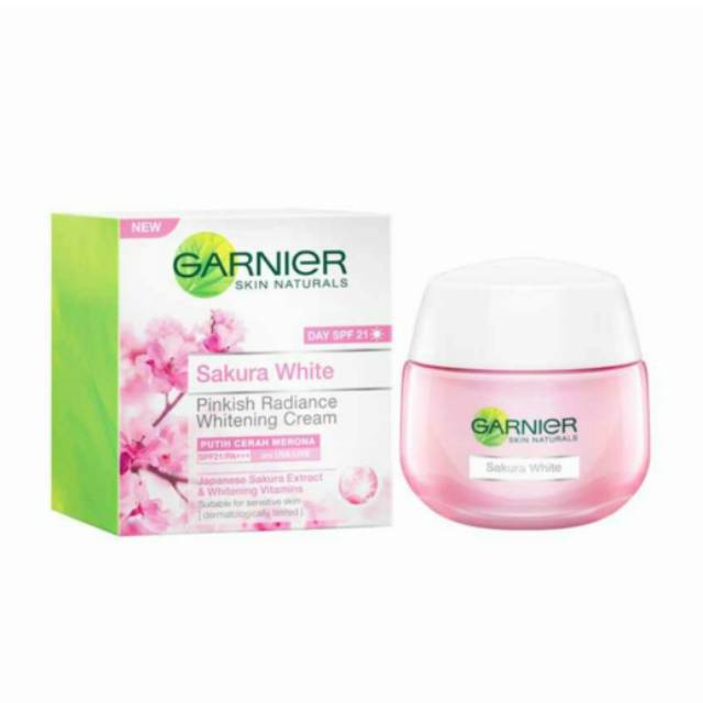 Garnier Sakura White Pinkish Radiance Whitening Cream Spf21 Pelembab Wajah 50 Ml Shopee Indonesia