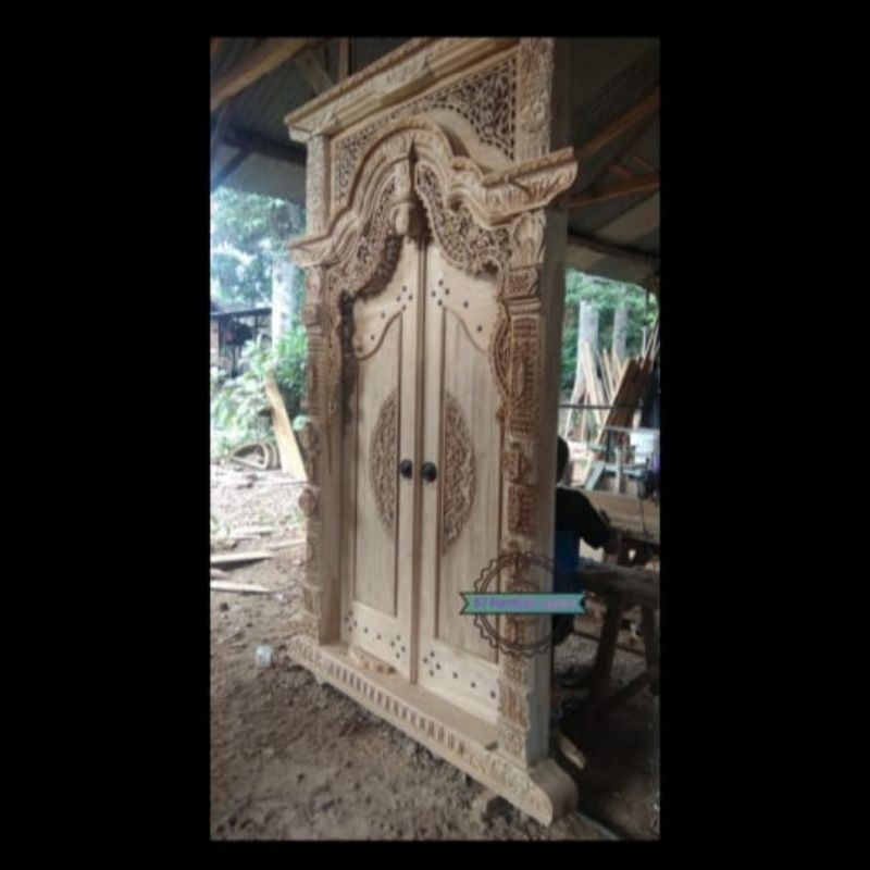 Pintu Rumah Full Ukir Gebyok - Pintu Rumah Antik Klasik Full Kayu Jati