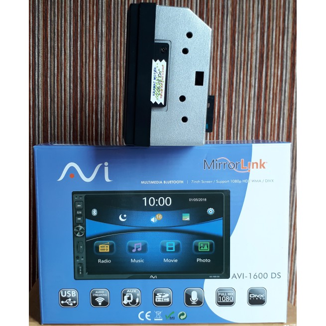 Terbaru Double din AVI 1600DS support mirror link mp4 bluetooth