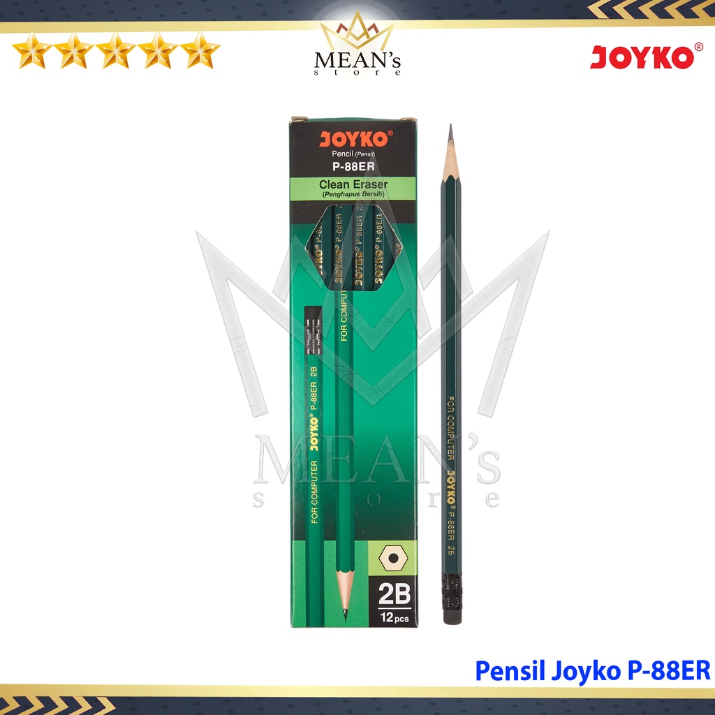 

Pensil Joyko 2B P88ER Hijau / Pensil Kayu Joyko (Hijau + Penghapus)