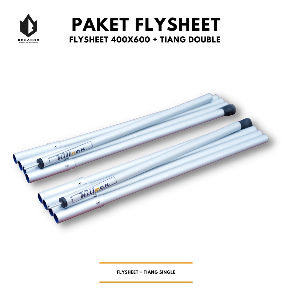 Bisa [COD] Paket Tiang Flysheet Double Pole KILLEEN + Flysheet 4x6 - Econopack Pole