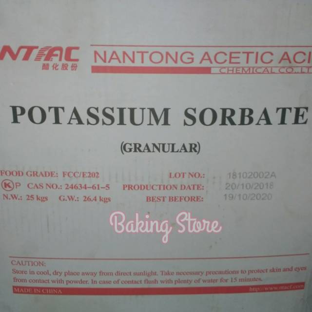 Pengawet Makanan - Potassium Sorbate  25kg - Gosend Only!!!