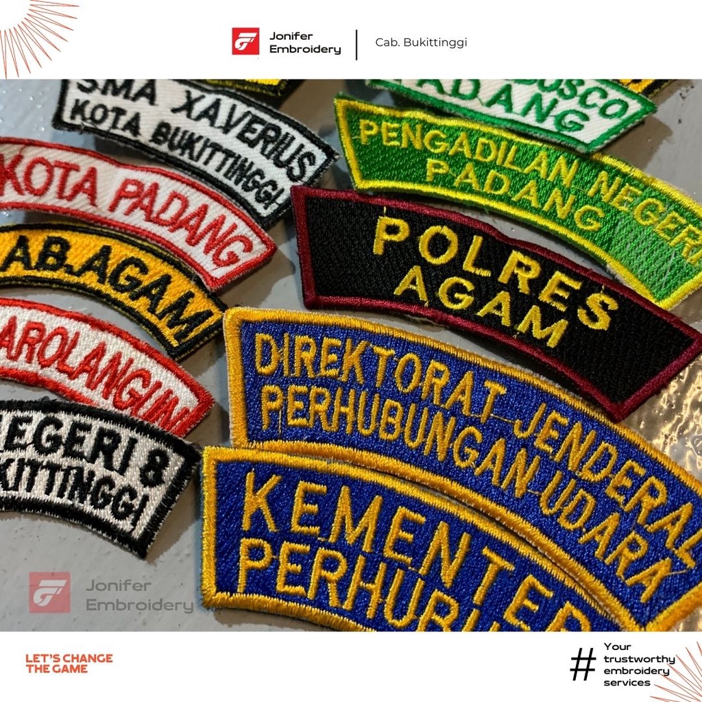 Jasa Bordir Lokasi Badge Patch Custom | Sesuai permintaan