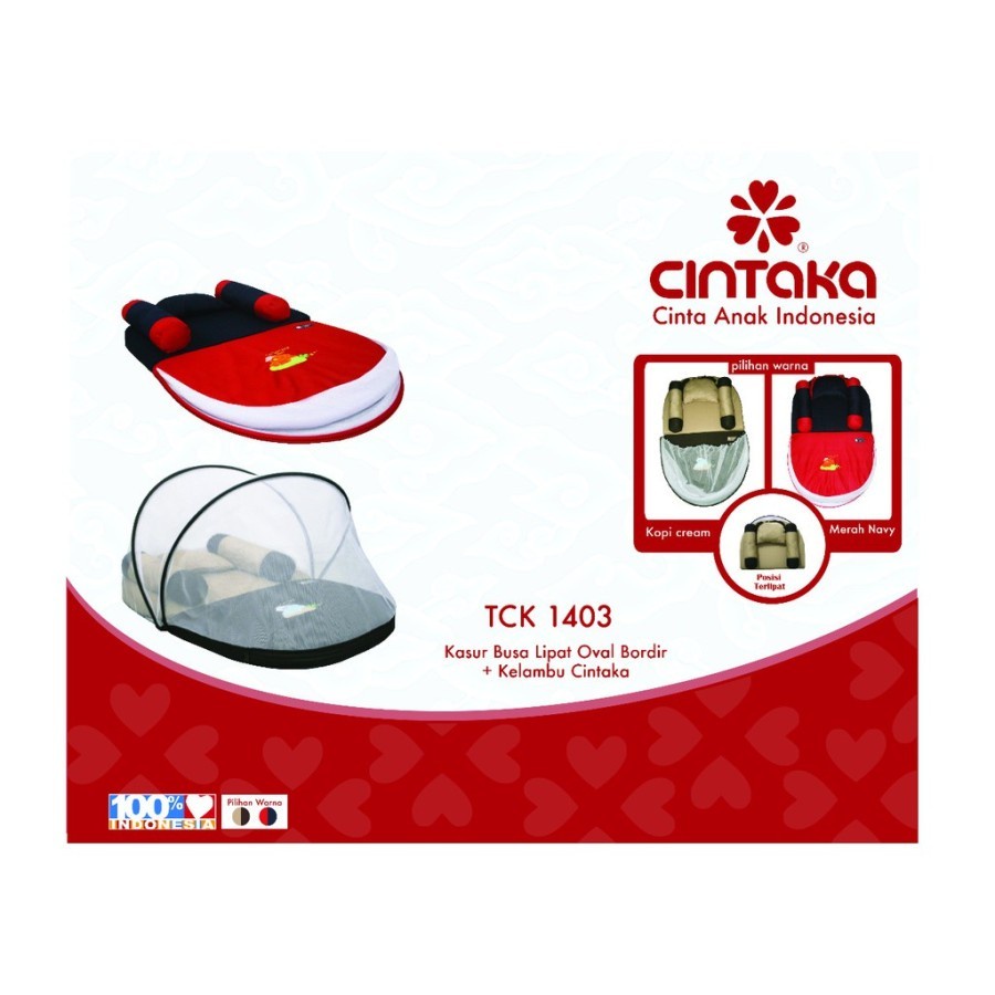 CINTAKA Kasur busa lipat oval bordir+kelambu TCK1403