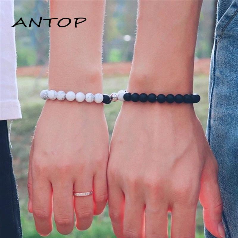 2 Pcs/set Pasang Gelang Couple Magnet Gelang Tali Couple Attract Persahabatan Bracelets Untuk Wanita Pria Fashion Perhiasan Aksesori ANTOP