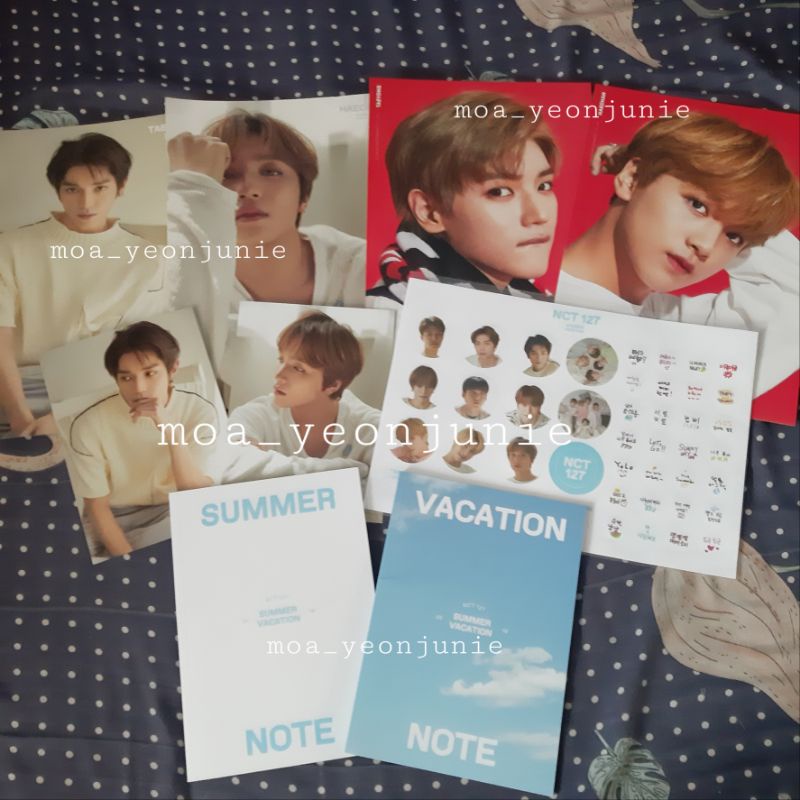 NCT taeyong haechan poster sg 2019 - poster postcard summer vacation nct 127 note book stiker set (N