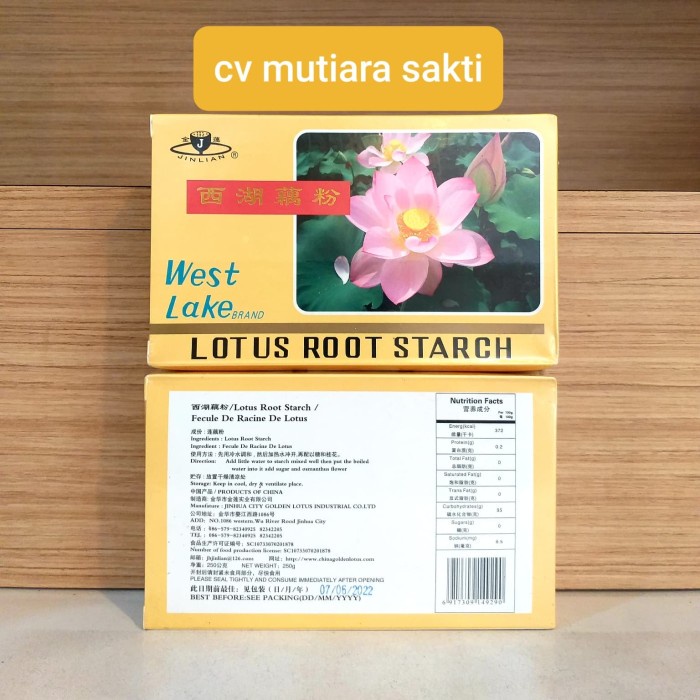 

Lainnya-Minuman-Bubuk- Lotus Root Starch / Minuman Serbuk Pati Akar Teratai West Lake 250Gram