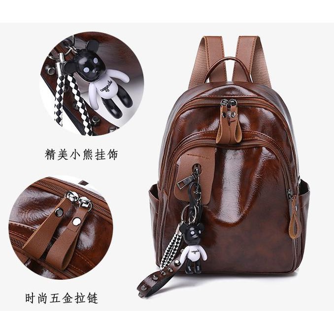 MANTUL Tas SELEMPANG Ransel Import Backpack Wanita Punggung Sekolah 128 - Hitam HOT ITEM