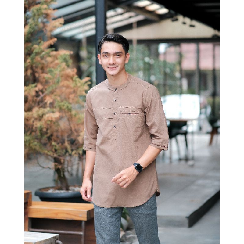 Kurta Lengan 3/4 Bahan Baby Kanvas Full Cotton