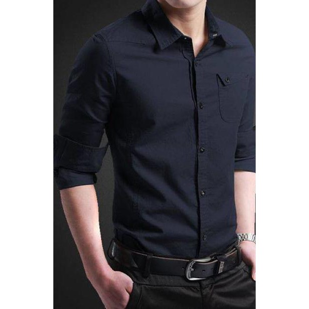 Kemeja Pria Fit XL miller merah maroon murah kantor formal Simfit