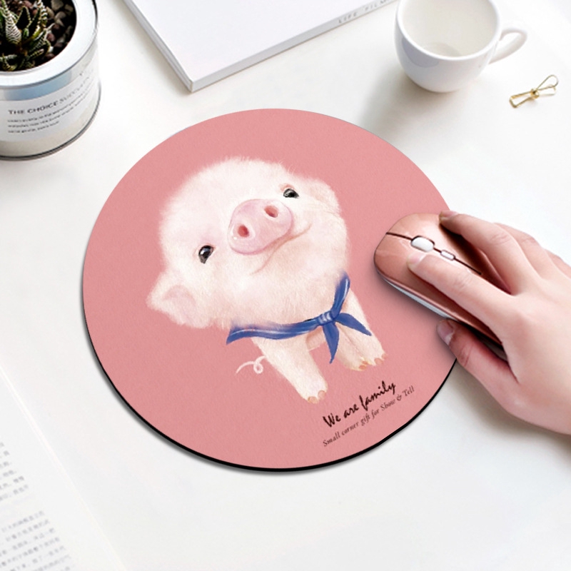 Cartoon Animal figure Mouse Pad Round Rubber Anti-slip Office Mice Pad 20X20 cm