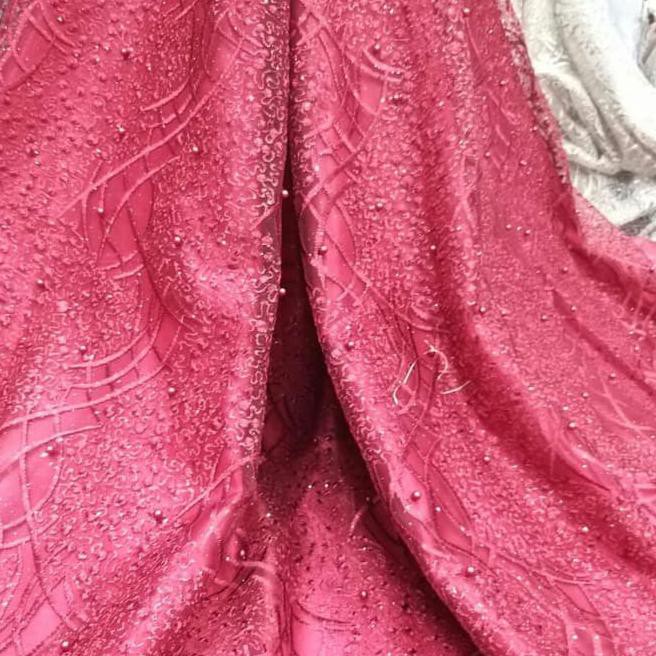 Kain Brokat Tile Mutiara Terbaru. Bahan Dress, Kebaya, Blouse, Gamis