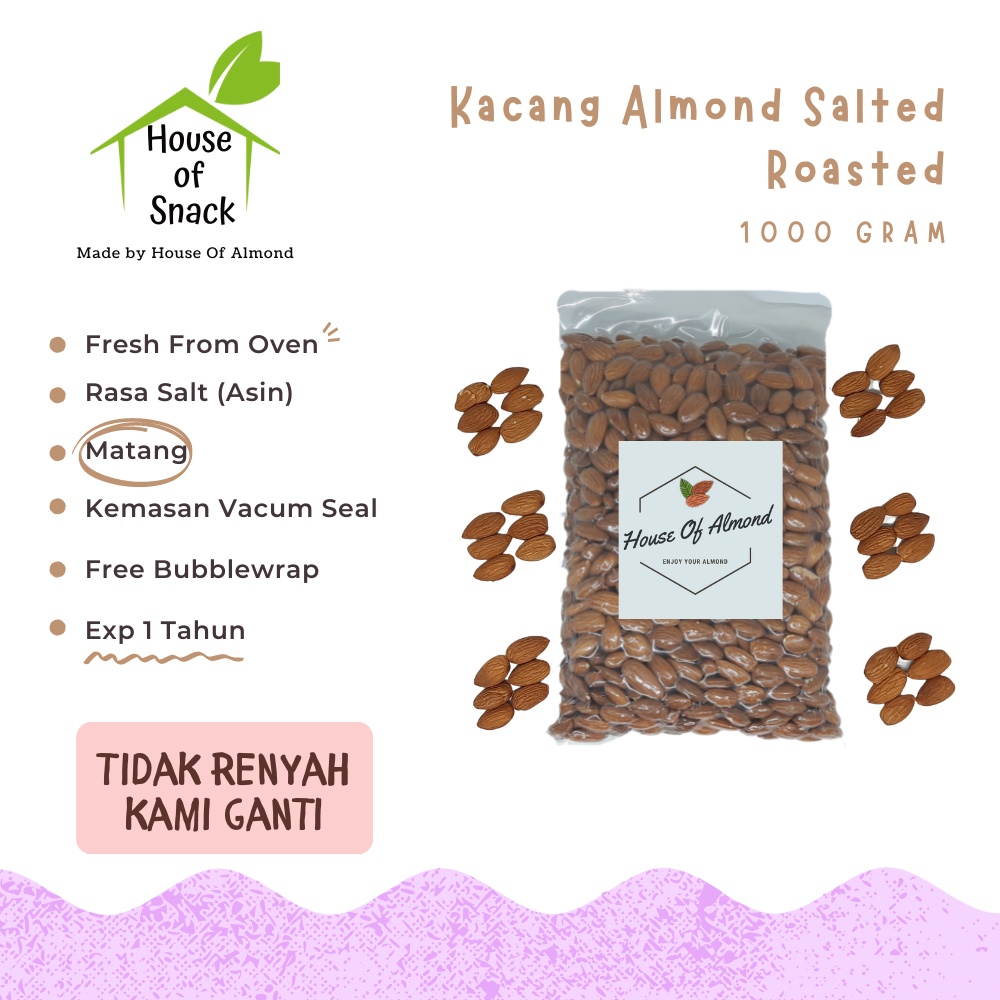 

Kacang Almond Salted Roasted (Panggang) 1kg