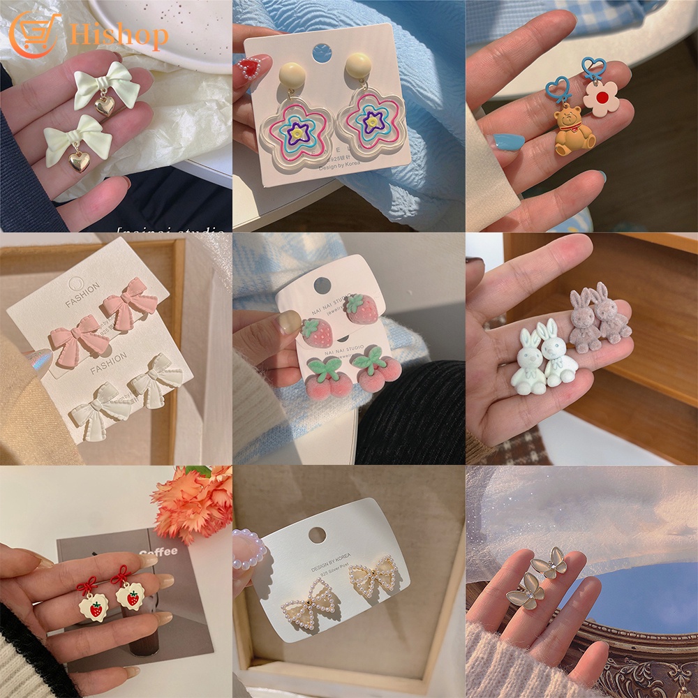 Anting Stud Desain Bunga Ikatan Simpul Gaya Korea Untuk Wanita