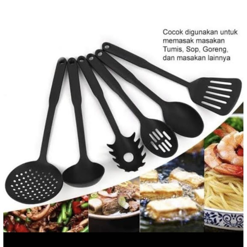 [ COD ] Spatula Nylon Set 6pcs / Kitchen Tools Set 6pcs / Sutil set