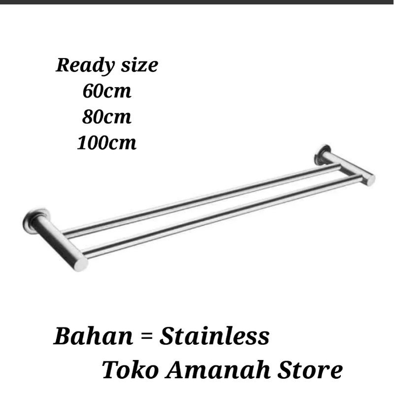 JEMURAN BAJU Ready 120cm 80cm 100cm / Gantungan handuk stenlis anti karat - Jemuran Pakaian kamar mandi dinding tempel