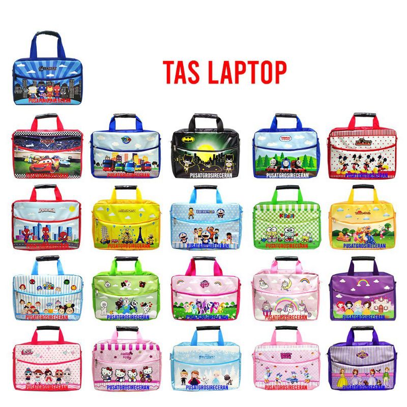 Tas Laptop Karakter Lucu Softcase Laptop 2in1 Bisa Jinjing dan Selempang