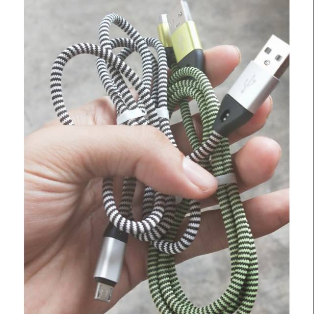 Kabel data serat tebal fast charger 2.1 a sync invigo casing cas