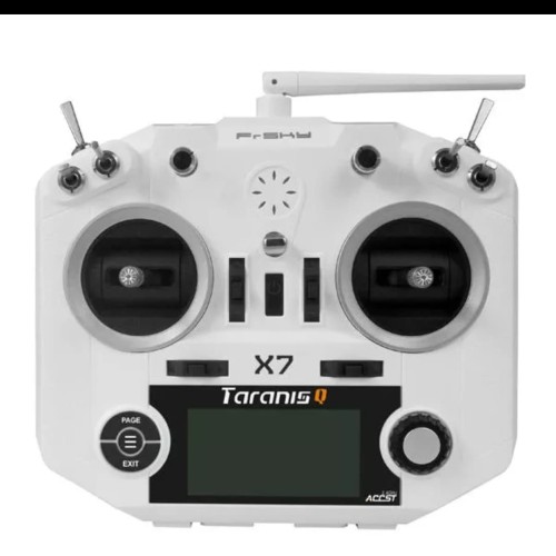 FrSky Taranis QX7 white plus holder & battery 18650 2s siap pakai