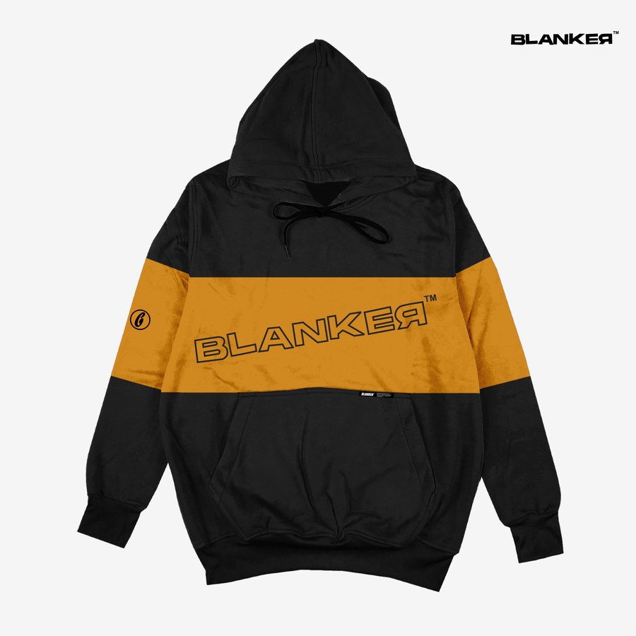 Hoodie BLANKER Mix Logo 5 - Black & Yellow