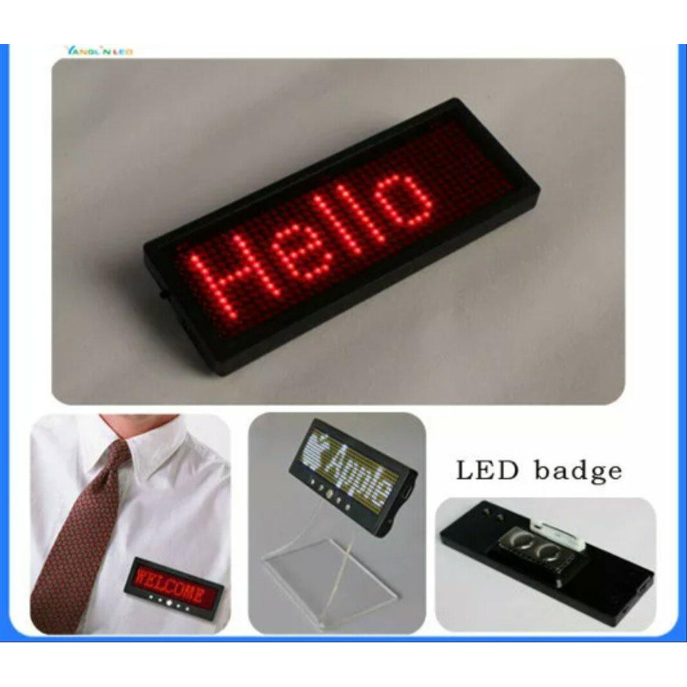 Langsung Order Name Tag LED Mini Running Text terakhir