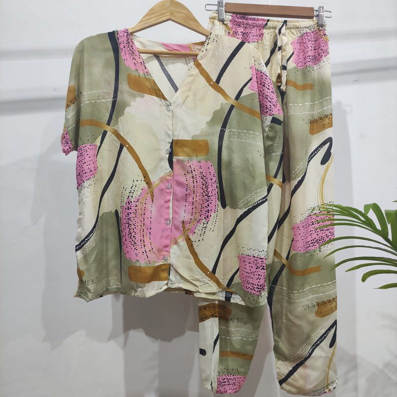 PIYAMA KANCING HITS PIYAMA KANCING BUSUI | PIYAMA RAYON | HOMEWEAR-Nk 20U