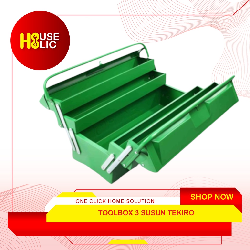 TEKIRO Tool Box 3 Susun / Toolbox Besi / Tool Kit Kotak Perkakas