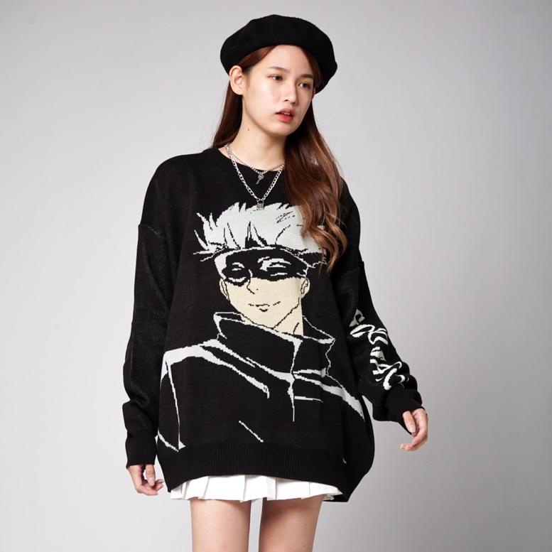 BLT.934814 ‣ Gojo Satoru Two Jujutsu kaisen Sweater Knit Streetwear Vintage Knitting Sweater Anime