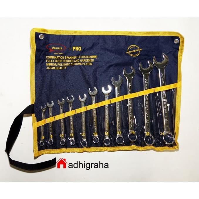 1 Set Kunci Ring Pas 11Pcs (8-24Mm) Venus Pro