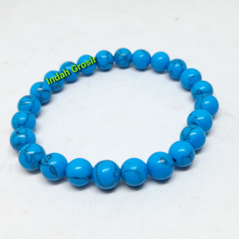 GELANG BATU PIRUS BLUE 8MM ORIGINAL