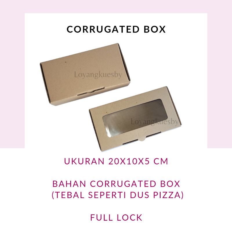 

CORRUGATED BOX BROWNIES 20X10X5 CM KOTAK DUS PIZZA KUE JENDELA MIKA HAMPERS
