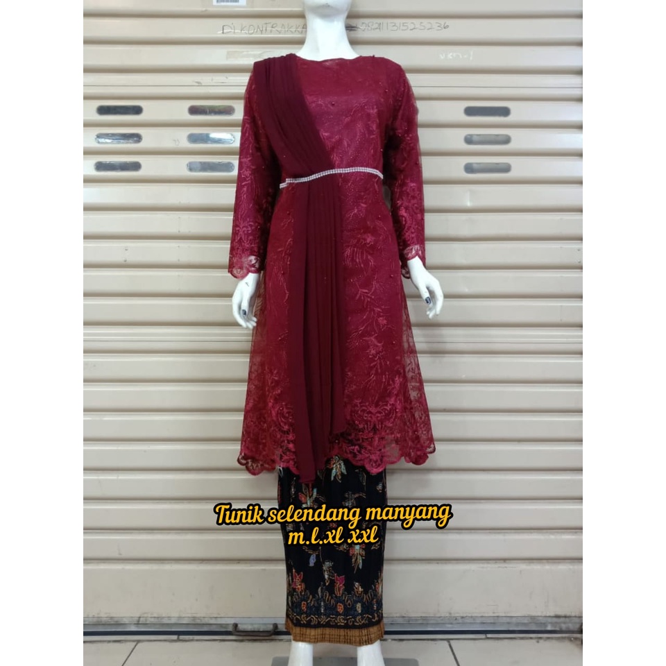 COD~TUNIK SELENDANG MAYANG/SET KEBAYA MODERN AURORA TULLE SELENDANG/KEBAYA BROKAT/KEBAYA PESTA/KEBAY