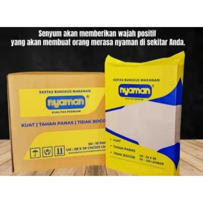 

Kertas Bungkus Nasi Nyaman 28x38 Kuning Isi 250 Lembar