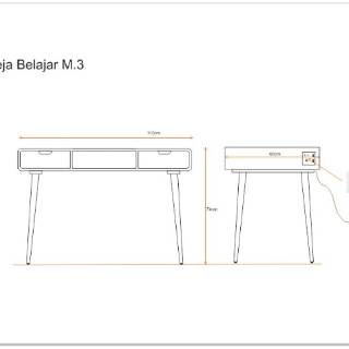  FREE GIFT MEJA  BELAJAR  MINIMALIS MURAH  M3 DENGAN COLOKAN 