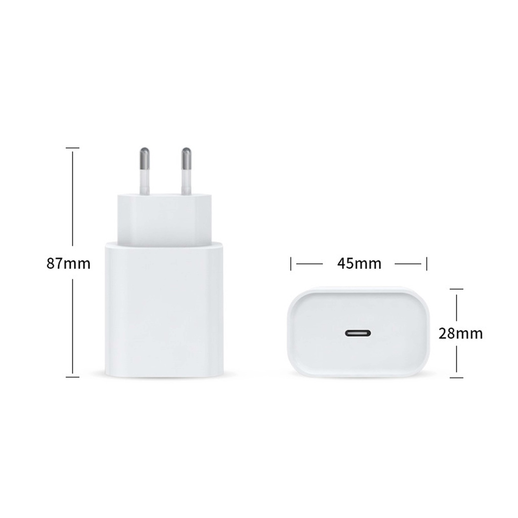 glowytoko Charger PD 20W 2.4A Fast Charging Adapter QC3.0 Type-C PD Charger untuk Iphone 12 X Xs 8 Xiaomi Phone