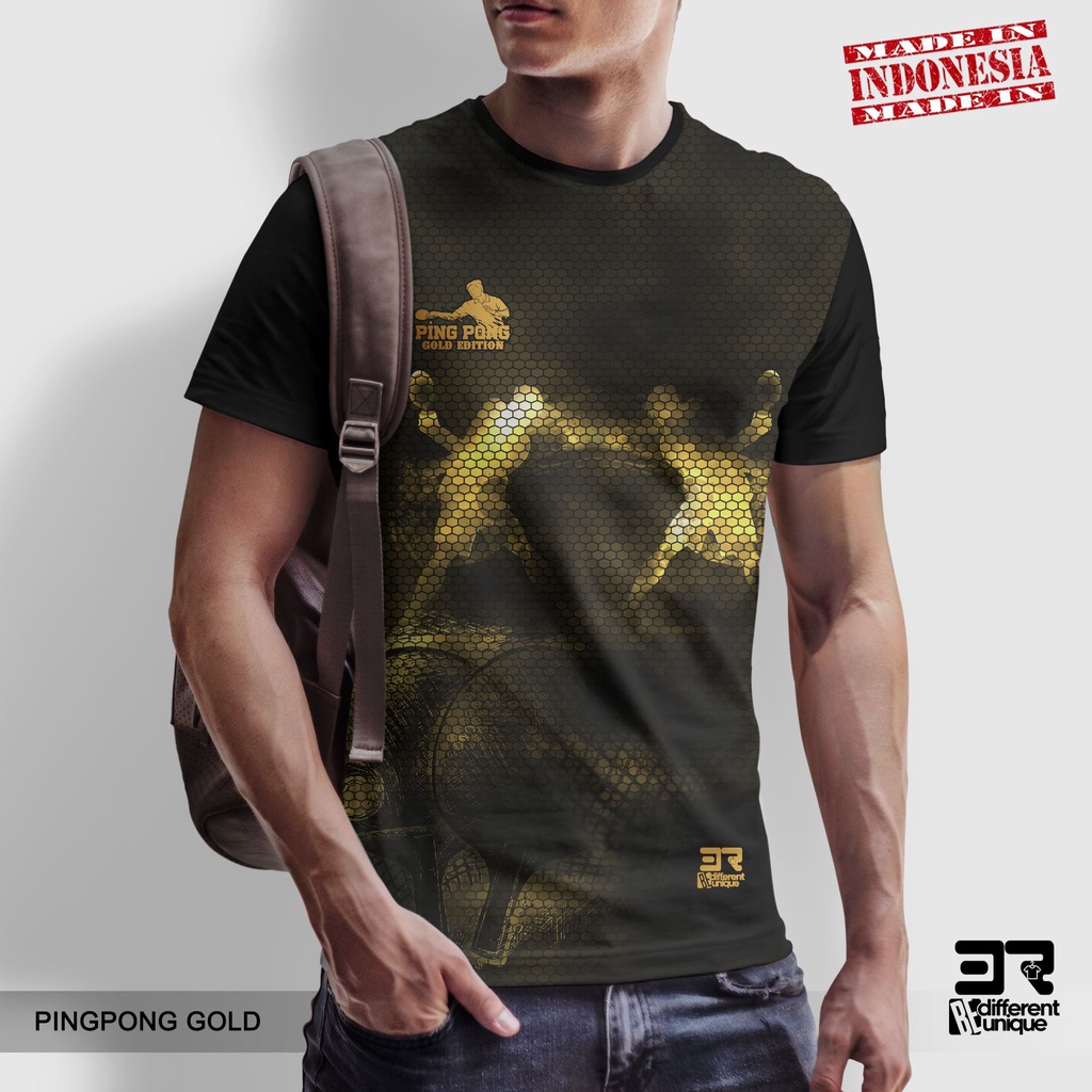 [ COD ] KAOS PRINTING GAMBAR TENIS MEJA PINGPONG GOLD - BAJU DISTRO ORIGINAL MOTIF OLAHRAGA OLAH RAG