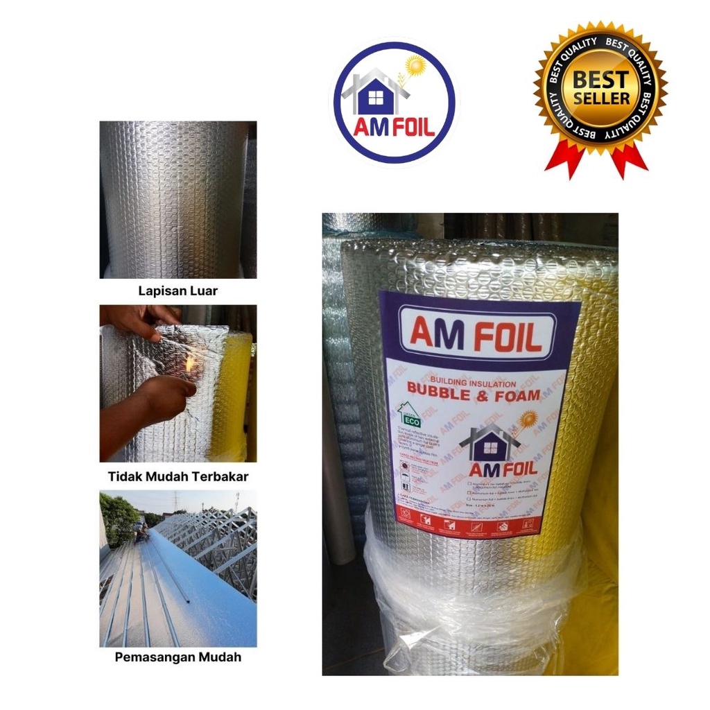 [JABODETABEK] Alumunium Foil Bubble 4mm Doubl Side Alumunium Foil Murni - Alumunium Foil Atap - Alum